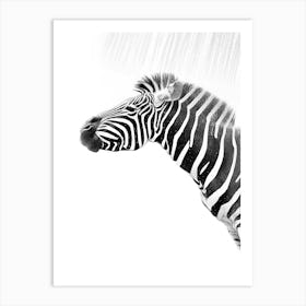 Zebra in the shower Art Print