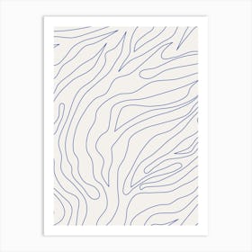 Minimal Abstract Cream White And Blue Art Print