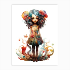 Fairy fall Girl Art Print