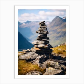 Stone Cairn in the Mountains 1 Art Print