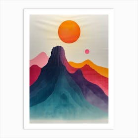 Abstract Mountain Painting 2 Art Print