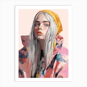 Billie Eilish Pastel Fashion Portrait 2 Art Print