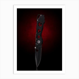 Black Pocket Knife Art Print