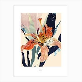 Colourful Flower Illustration Poster Lily 3 Art Print
