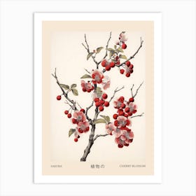 Sakura Cherry Blossom 5 Vintage Japanese Botanical Poster Art Print