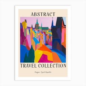 Abstract Travel Collection Poster Prague Czech Republic 1 Art Print