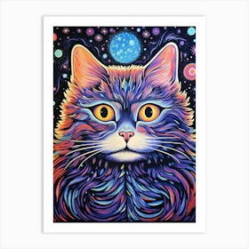 Cosmic Curiosity, Psychedelic Cats series Art Print