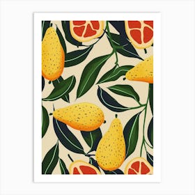 Citrus Fruit Abstract Illustration 2 Art Print