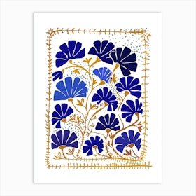 Always Blooming Good Mood Blue White Art Print