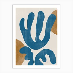 'Blue And Brown' Composition Art Print