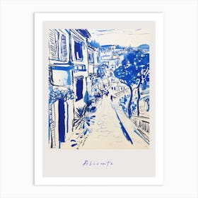 Alicante Spain 3 Mediterranean Blue Drawing Poster Art Print