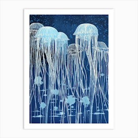 Box Jellyfish Washed Illustration 1 Art Print