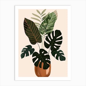 Tropical Plants In A Pot 1 Art Print
