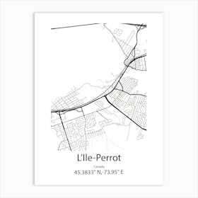 L Ile Perrot,Canada Minimalist Map Art Print