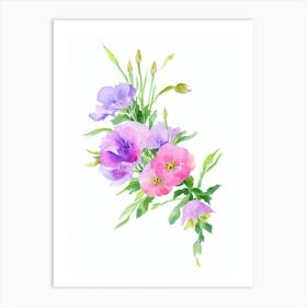 Lisianthus 2 Watercolour Flower Art Print