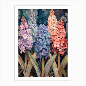 Hyacinths Inspired By William Morris Art Print