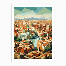 Seville, Spain, Geometric Illustration 2 Art Print