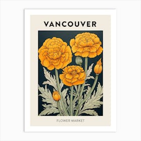 Vancouver Canada Botanical Flower Market Poster Art Print