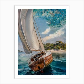 Sailboat On The Ocean 3 Art Print