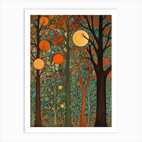 William Morris Moonlight In The Trees 1 Art Print