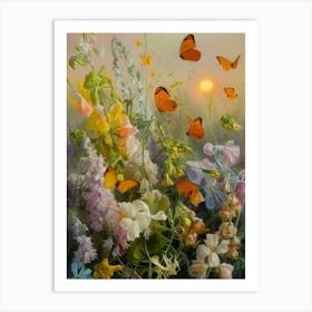 Butterflies In The Meadow Art Print