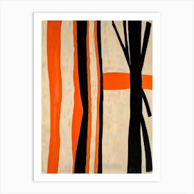 Orange And Black Art Print