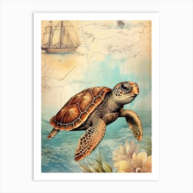 Beach House Sea Turtle  15 Art Print