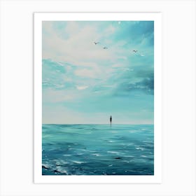 Man In The Ocean Art Print