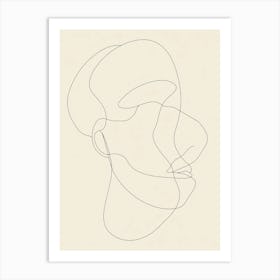 Line Drawing Of A Head Art Print