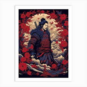 Samurai Edo Kiriko Illustration 8 Art Print