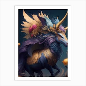 Dreamshaper V7 Illustrate A New Mythical Creature Inspired By 0 Art Print