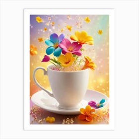 Flowers In A Cup Art Print