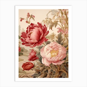 Peony Victorian Style 1 Art Print