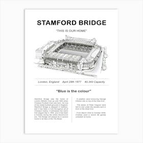 Chelsea Stamford Bridge Football Stadium Art Print