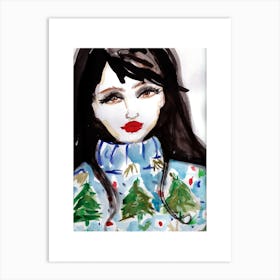 Christmas Girl Art Print