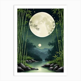 Full Moon In The Bamboo Forest Art Print