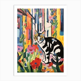Painting Of A Cat In Lucca Italy 1 Art Print