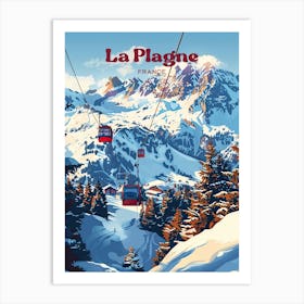 La Plagne France Winter Ski Travel Art Art Print