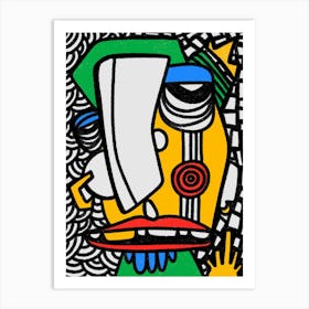 Cubism Art Face 2 Art Print