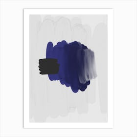 Navy Blue Abstract Painting Art Print