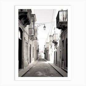 Valletta, Malta, Black And White Photography 4 Art Print
