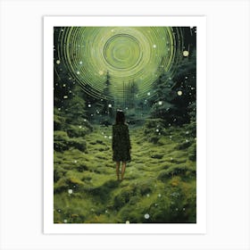 cosmic landscape of a woman in the style of cosmic surrealism 1 Art Print