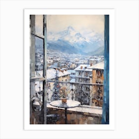Winter Cityscape Chamonix France 2 Art Print