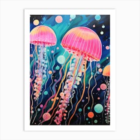 Rainbow Jellyfish Illustrations 6 Art Print