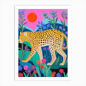 Maximalist Animal Painting Leopard 2 Art Print