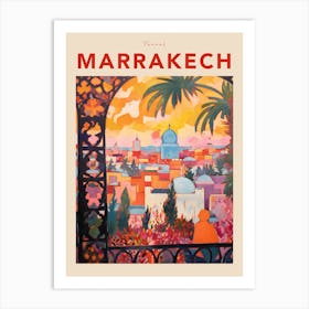 Marrakech Morocco 2 Fauvist Travel Poster Art Print