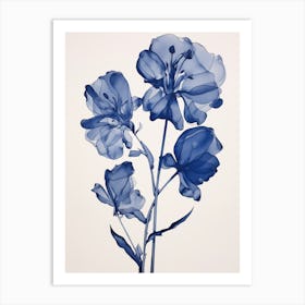 Blue Botanical Freesia 3 Art Print
