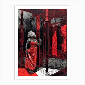 Lady Afrika I - 'A Woman In Red' Art Print