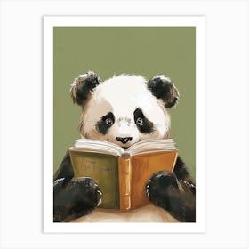 Giant Panda Reading Storybook Illustration 2 Art Print
