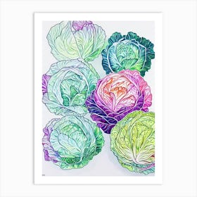 Cabbage Marker vegetable Art Print